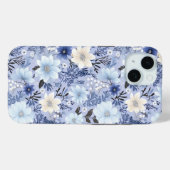 Light Blue Floral Pattern Case-Mate iPhone Case (Achterkant (horizontaal))