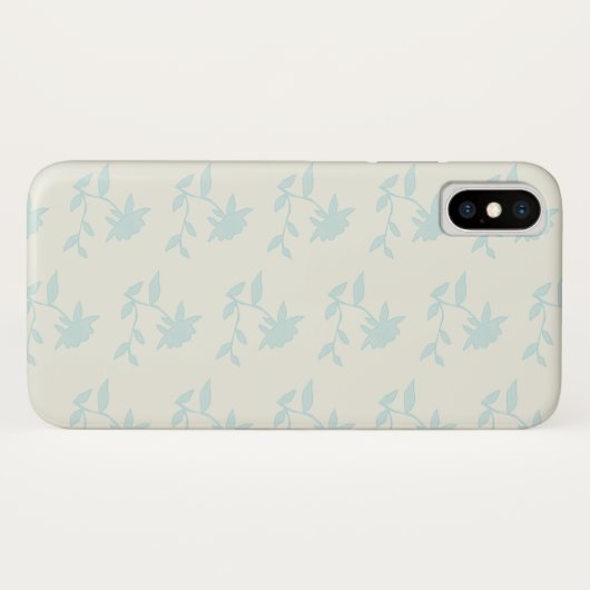  Light Blue Floral Pattern Case-Mate iPhone Case (Achterkant (horizontaal))