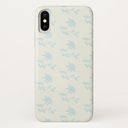  Light Blue Floral Pattern Case-Mate iPhone Case (Achterkant)