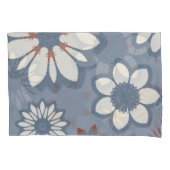 Light Blue Floral Pattern Kussensloop (Voorkant)