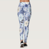 Light Blue Floral Pattern Leggings (Achterkant)