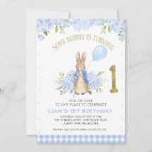 Light Blue Floral Peter Rabbit 1e verjaardag