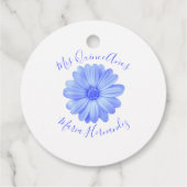 Light Blue Floral Quinceañera Bedankjes Labels (Achterkant)