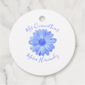 Light Blue Floral Quinceañera Bedankjes Labels (Voorkant)