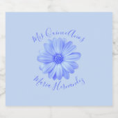 Light Blue Floral Quinceañera Bier Etiket (Enkel label)