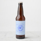 Light Blue Floral Quinceañera Bier Etiket (Voorkant)
