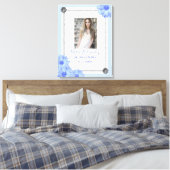 Light Blue Floral Quinceanera Canvas Afdruk (Insitu (Slaapkamer))