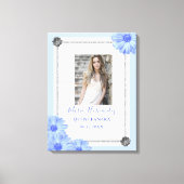 Light Blue Floral Quinceanera Canvas Afdruk (Voorkant)