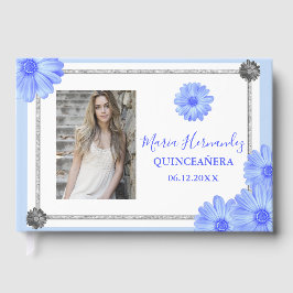 Light Blue Floral Quinceanera Gastenboek