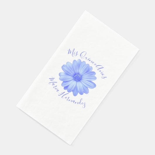 Light Blue Floral Quinceañera Servet (Hoek)