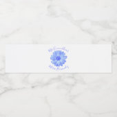 Light Blue Floral Quinceañera Waterfles Etiket (Enkel label)