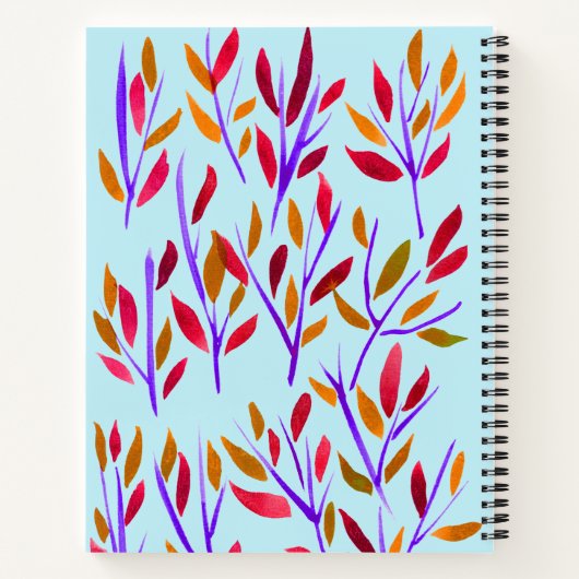 Light Blue Floral, speciaal aangepast zakboekje No Notitieboek (Achterkant)