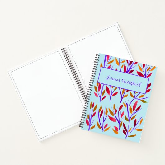 Light Blue Floral, speciaal aangepast zakboekje No Notitieboek (Binnen)