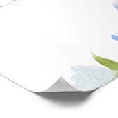 Light Blue Floral Vrijgezellenfeest Welcome Poster (Hoek)