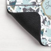 Light Blue Floral Waterverf Clematis Name Muismat (Hoek)