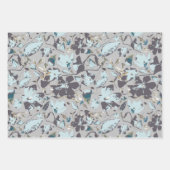 Light Blue Floral Waterverf Clematis Vine Inpakpapier Vel (Voorkant 2)