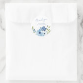 Light Blue Floral Weddenschap Aangepast Ronde Sticker (Tas)
