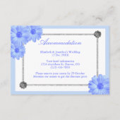 Light Blue Floral Wedding Accommodatie Card Informatiekaartje (Voorkant)