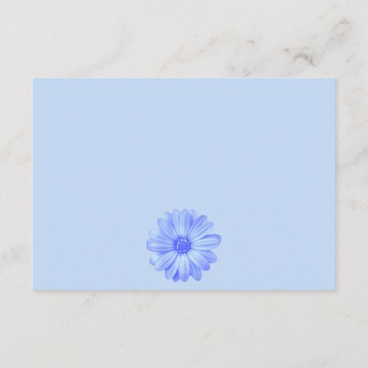 Light Blue Floral Wedding Accommodatie Card Informatiekaartje (Achterkant)