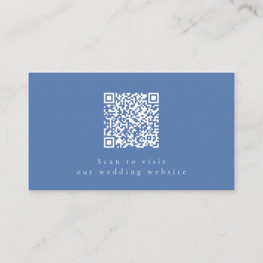 Light Blue Floral Wedding Website RSVP QR Code Informatiekaartje (Achterkant)