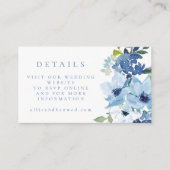 Light Blue Floral Wedding Website RSVP QR Code Informatiekaartje (Voorkant)