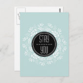 Light Blue Floral Wreator Inspirerend Quote Briefkaart (Voorkant / Achterkant)