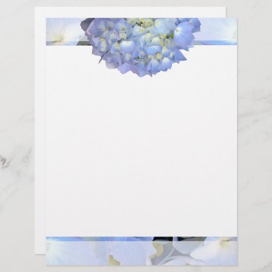 Light Blue Floral Writing Paper (Voorkant / Achterkant)
