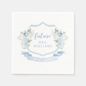 Light Blue Flower Wreath Future Mrs Bridal Shower Servet (Voorkant)