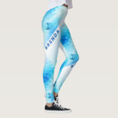 Light Blue Geometric Design Monogram Leggings (Rechts)