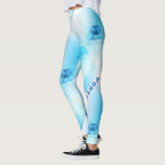 Light Blue Geometric Design Monogram Leggings<br><div class="desc">Elegant lichtblauw modern geometrisch ontwerp met aanpasbaar monogram.</div>