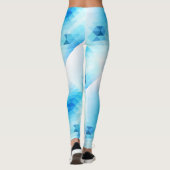 Light Blue Geometric Design Monogram Leggings (Achterkant)