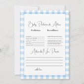 Light Blue Gingham Baby Predictions Kaart (Voorkant)