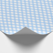Light Blue Gingham Check Cadeaupapier (Hoek)