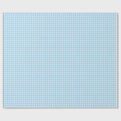 Light Blue Gingham Check Shower Birthday Cadeaupapier (Vlak)