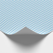 Light Blue Gingham Check Shower Birthday Cadeaupapier (Hoek)
