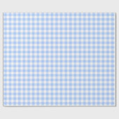 Light Blue Gingham Checktern Cadeaupapier (Vlak)