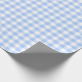 Light Blue Gingham Checktern Cadeaupapier (Hoek)