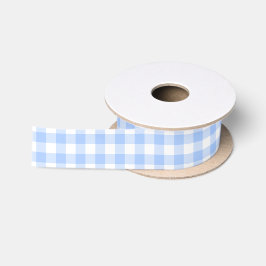 Light Blue Gingham Checktern Satijnen Lint