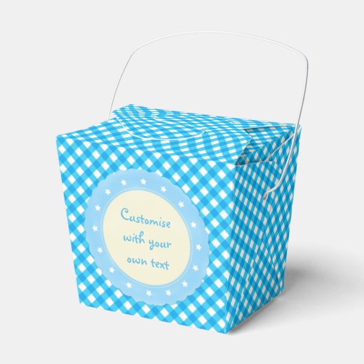 Light Blue Gingham Fancy Bedankdoosjes (Voorkant Zijde)