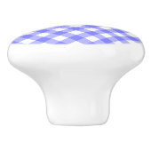 Light Blue Gingham Keramische Knop (Zijkant)