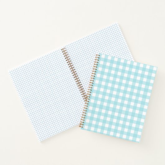 Light Blue Gingham Notitieboek (Binnen)