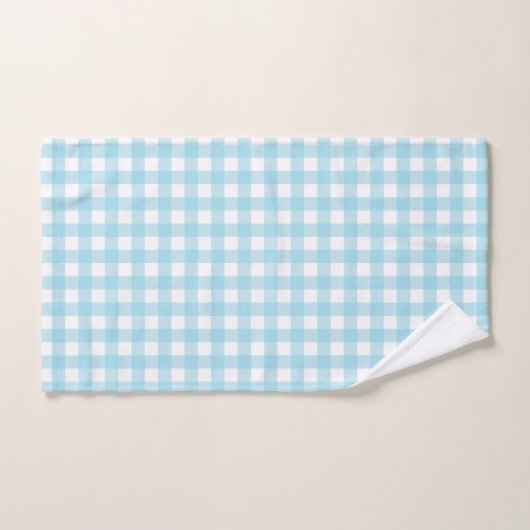 Light Blue Gingham Pastel Pattern Handdoek (Handdoek)