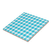 Light Blue Gingham Patroon Tegeltje (Zijkant)