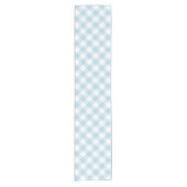 Light Blue Gingham Pset Patroon Korte Tafelloper (Voorkant)