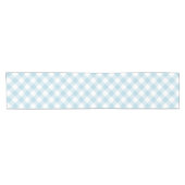 Light Blue Gingham Pset Patroon Korte Tafelloper (Horizontaal)