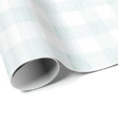 Light Blue Gingham-Waterverf Cadeaupapier (Rol Hoek)