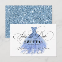 Light Blue Glitter Chic Dress Sweet 16 Birthday