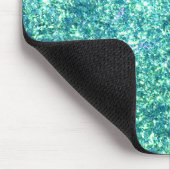 Light Blue Glitter Mousepad Muismat (Hoek)