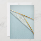 Light Blue Gold Lijst Star Jewish Bar Mitzvah Kaart (Achterkant)