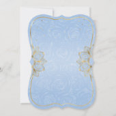 Light Blue Gold Quinceanera Rustic Horse Birthday Kaart (Achterkant)